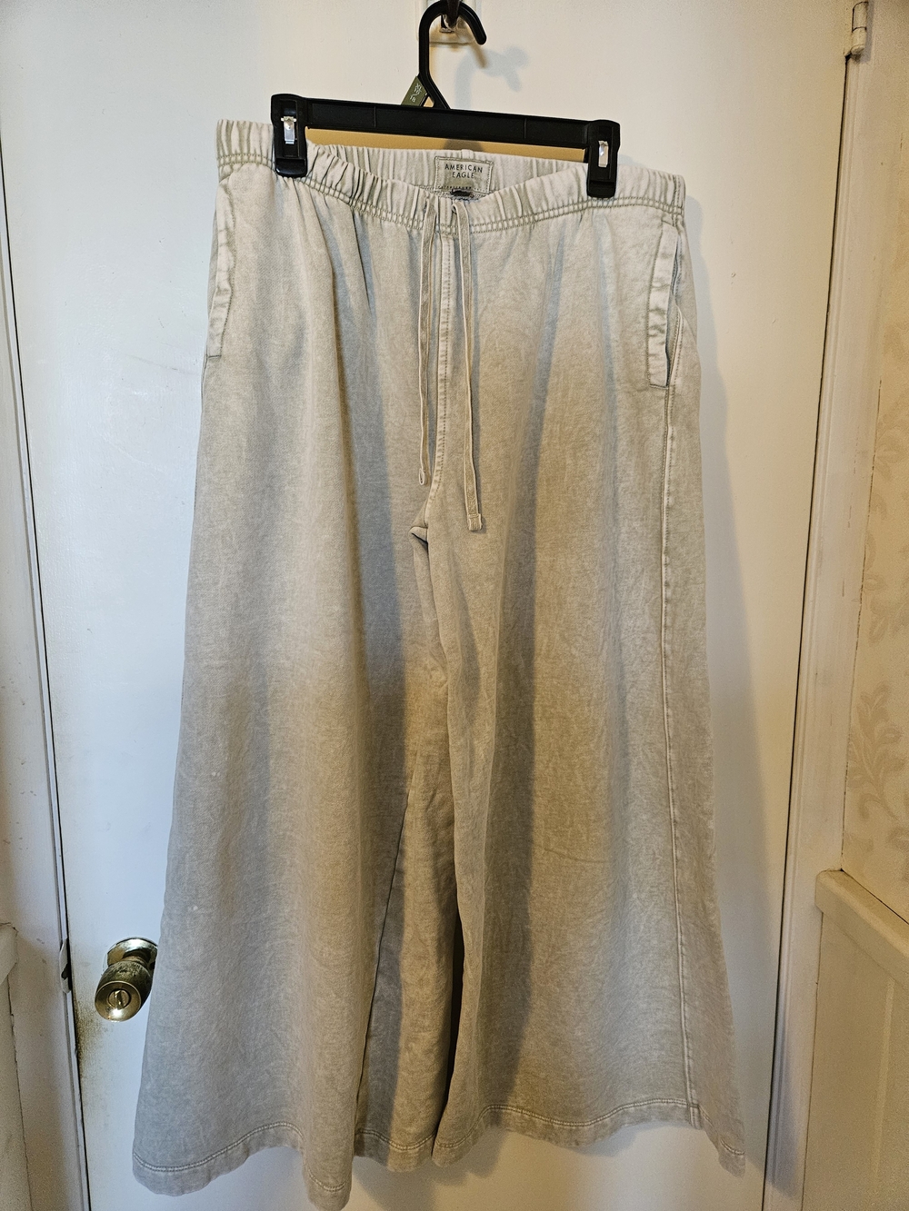 American Eagle Outfitters Heathered Sage Green Wide Leg Lounge Wear